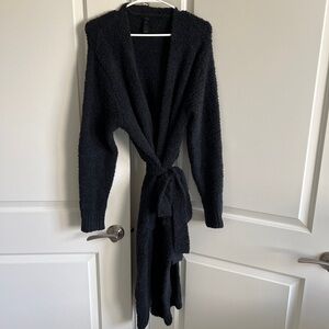 SKIMS Knit Robe Long Onyx S/M
